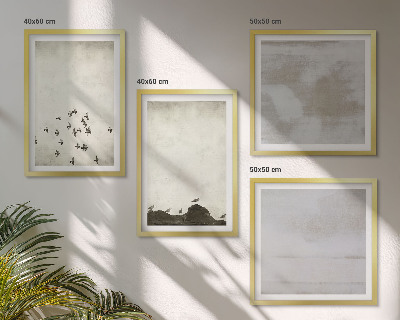 Ensemble de 4 tableaux Oiseaux minimalistes en vol