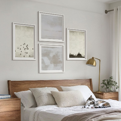Ensemble de 4 tableaux Oiseaux minimalistes en vol