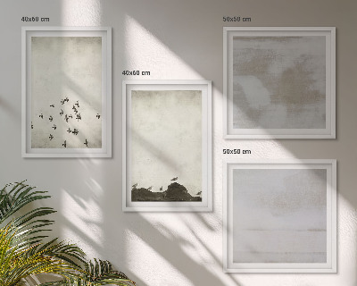Ensemble de 4 tableaux Oiseaux minimalistes en vol