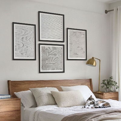 Mur de tableaux Structures géométriques des motifs de sable