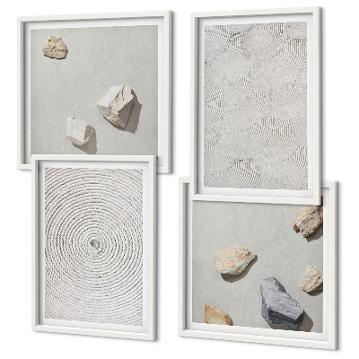 Ensemble de 4 tableaux Pierres géométriques en carton