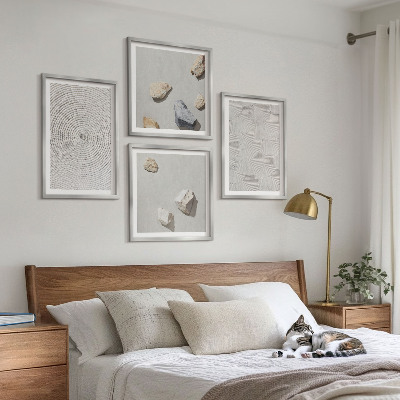 Ensemble de 4 tableaux Pierres géométriques en carton