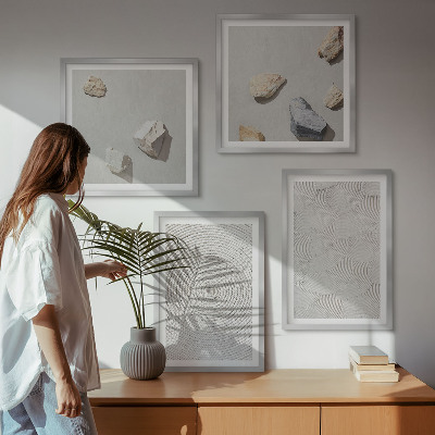 Ensemble de 4 tableaux Pierres géométriques en carton
