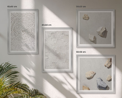 Ensemble de 4 tableaux Pierres géométriques en carton