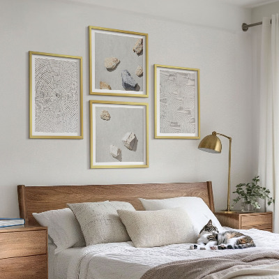Ensemble de 4 tableaux Pierres géométriques en carton