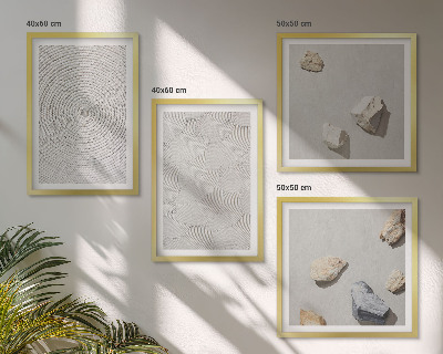 Ensemble de 4 tableaux Pierres géométriques en carton