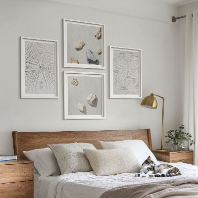 Ensemble de 4 tableaux Pierres géométriques en carton