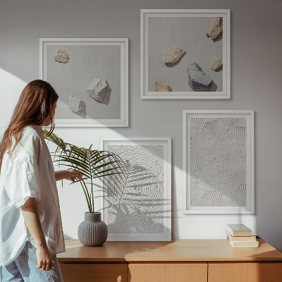Ensemble de 4 tableaux Pierres géométriques en carton