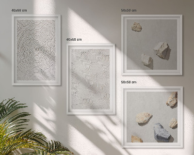 Ensemble de 4 tableaux Pierres géométriques en carton
