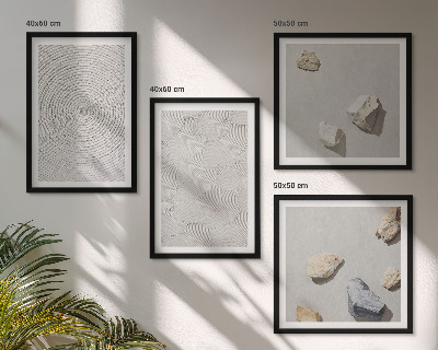 Ensemble de 4 tableaux Pierres géométriques en carton