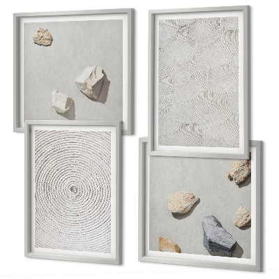 Ensemble de 4 tableaux Pierres géométriques en carton