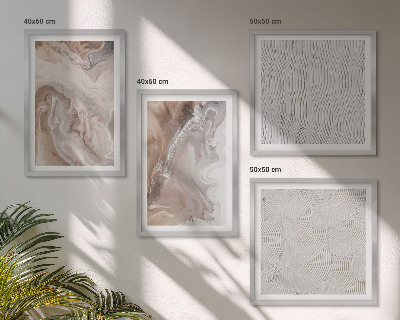 Polyptyque z cadres Motifs abstraits en marbre et pierre