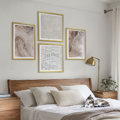 Polyptyque z cadres Motifs abstraits en marbre et pierre