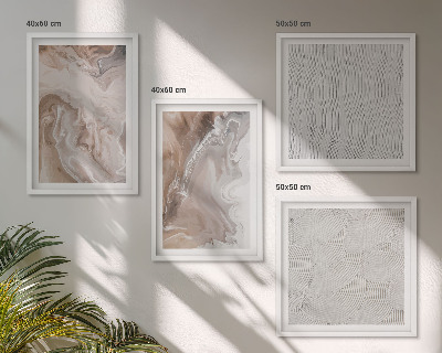 Polyptyque z cadres Motifs abstraits en marbre et pierre