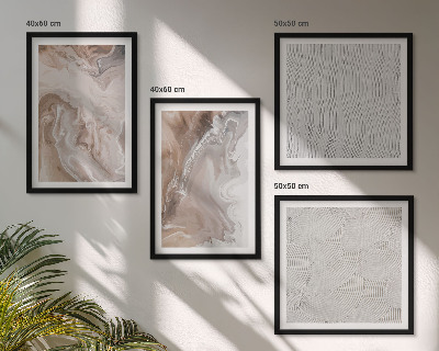 Polyptyque z cadres Motifs abstraits en marbre et pierre