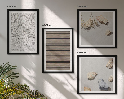 Ensemble de 4 tableaux Textures naturelles bois pierres