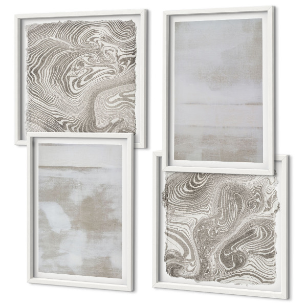 Ensemble de 4 tableaux Textures usées style moderne