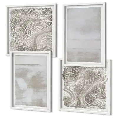 Ensemble de 4 tableaux à textures usées style moderne
