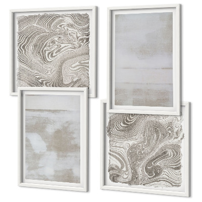Ensemble de 4 tableaux Textures usées style moderne