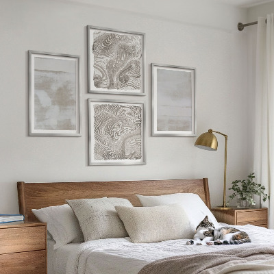 Ensemble de 4 tableaux Textures usées style moderne