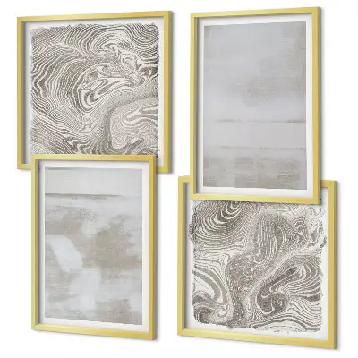 Ensemble de 4 tableaux à textures usées style moderne