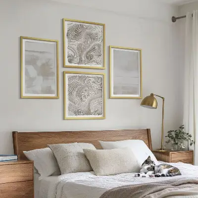 Ensemble de 4 tableaux à textures usées style moderne