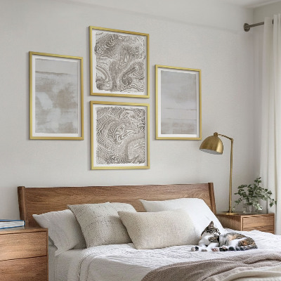 Ensemble de 4 tableaux Textures usées style moderne