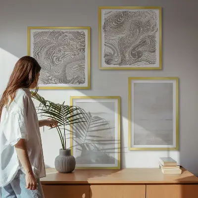Ensemble de 4 tableaux à textures usées style moderne
