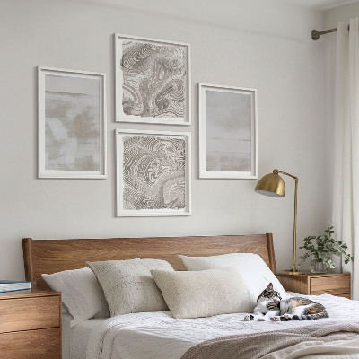 Ensemble de 4 tableaux Textures usées style moderne