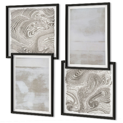 Ensemble de 4 tableaux Textures usées style moderne