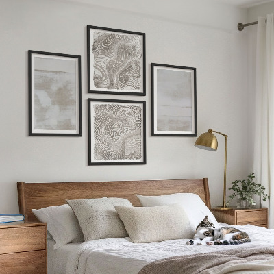 Ensemble de 4 tableaux Textures usées style moderne