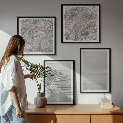 Ensemble de 4 tableaux Textures usées style moderne