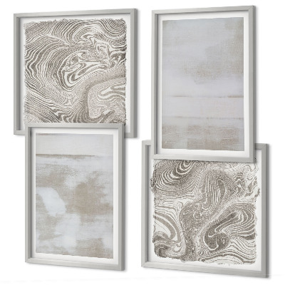 Ensemble de 4 tableaux Textures usées style moderne