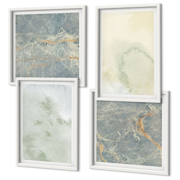 Ensemble de 4 tableaux Peintures pastel à l'aquarelle sur toile