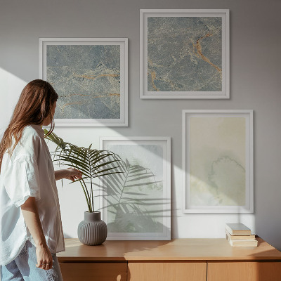 Ensemble de 4 tableaux Peintures pastel à l'aquarelle sur toile