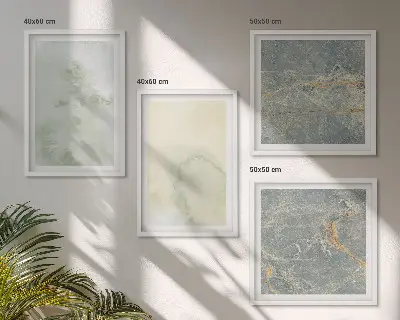 Ensemble de 4 tableaux peintures à l'aquarelle pastel sur toile