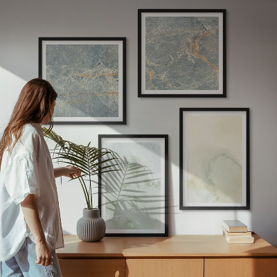 Ensemble de 4 tableaux Peintures pastel à l'aquarelle sur toile