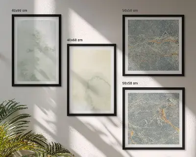 Ensemble de 4 tableaux peintures à l'aquarelle pastel sur toile