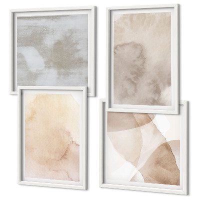 Mur de tableaux Textures pastel aquarelle chaudes