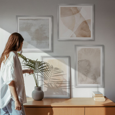 Mur de tableaux Textures pastel aquarelle chaudes