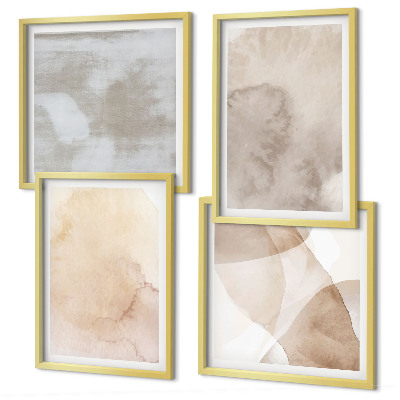 Mur de tableaux Textures pastel aquarelle chaudes