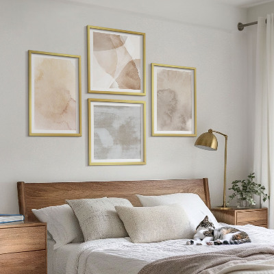 Mur de tableaux Textures pastel aquarelle chaudes