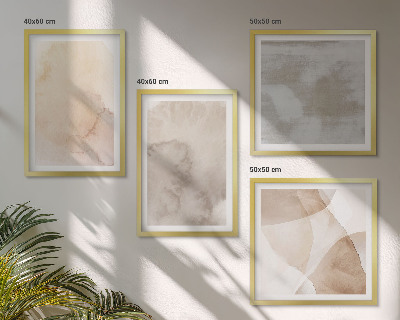 Mur de tableaux Textures pastel aquarelle chaudes