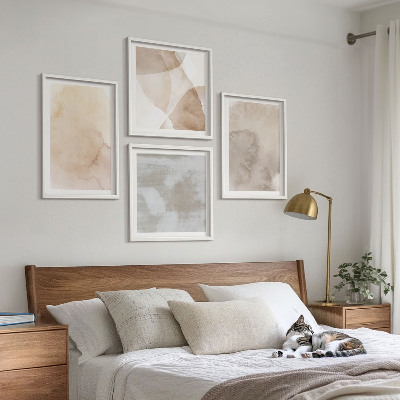 Mur de tableaux Textures pastel aquarelle chaudes