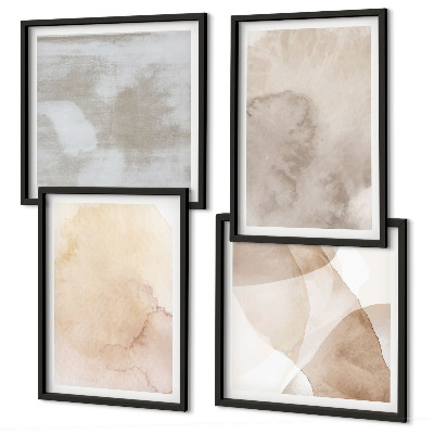 Mur de tableaux Textures pastel aquarelle chaudes
