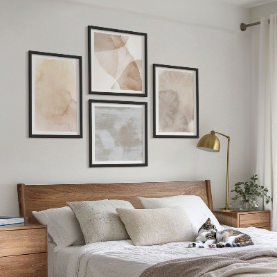 Mur de tableaux Textures pastel aquarelle chaudes