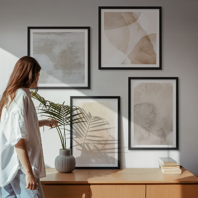 Mur de tableaux Textures pastel aquarelle chaudes