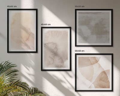 Mur de tableaux Textures pastel aquarelle chaudes