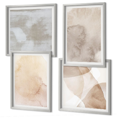 Mur de tableaux Textures pastel aquarelle chaudes