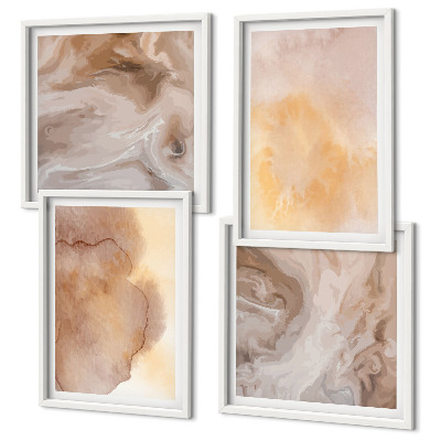 Polyptyque z cadres Aquarelles aux tons chauds sur toile